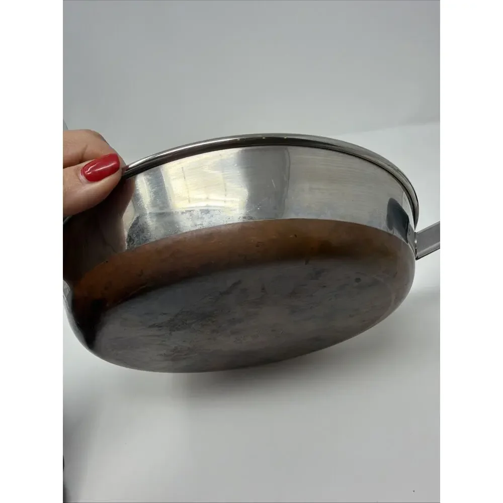 Vintage Revere Ware 9" Skillet Copper Bottom Frying Pan 1801 Clinton, IL USA 88 - Picture 5 of 7
